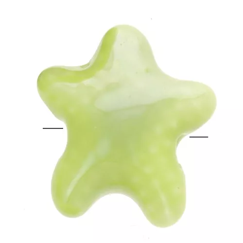 Cuentas de cerámica estrella de mar 12x11 mm - Verde iridiscente x5