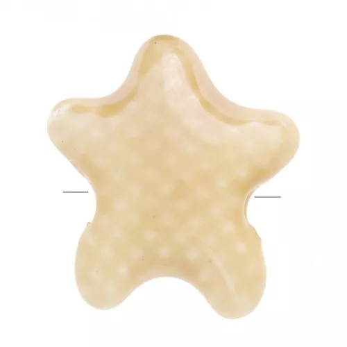 Cuentas de cerámica estrella de mar 12x11 mm - Beige iridiscente x5