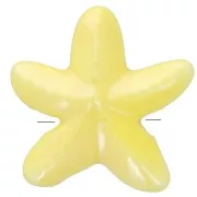 Cuentas de cerámica estrella de mar 17 mm - Amarillo iridiscente x5