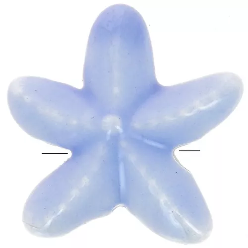 Cuentas de cerámica estrella de mar 17 mm - Azul cielo iridiscente x5