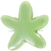 17 mm cuentas de cerámica estrella de mar - Verde iridiscente x5