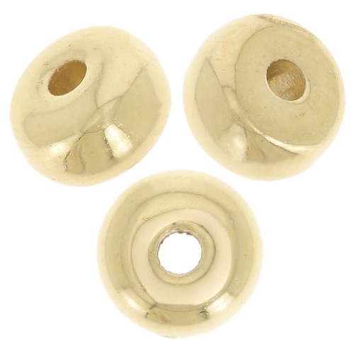 CCB Cuentas redondas de acrílico metalizado de 7x4mm - Dorado x15