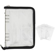 Carpeta para guardar joyas 25x19 cm - Negra - Brillo transparente x1