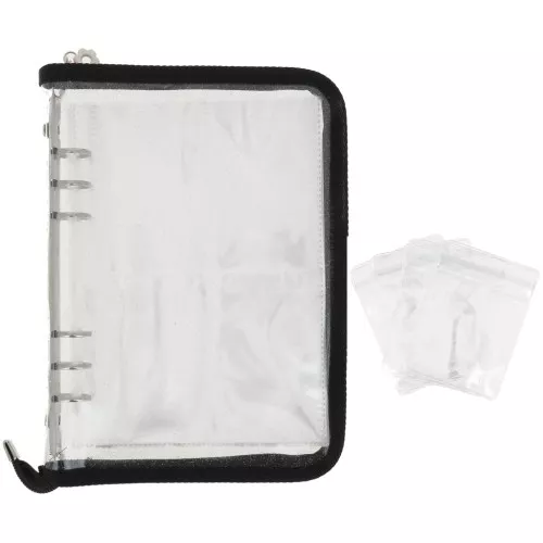 Carpeta para guardar joyas 25x19 cm - Negra - Brillo transparente x1
