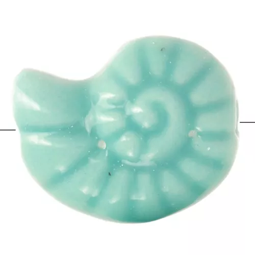 Cuentas de cerámica de concha 15x12 mm - Turquesa x5