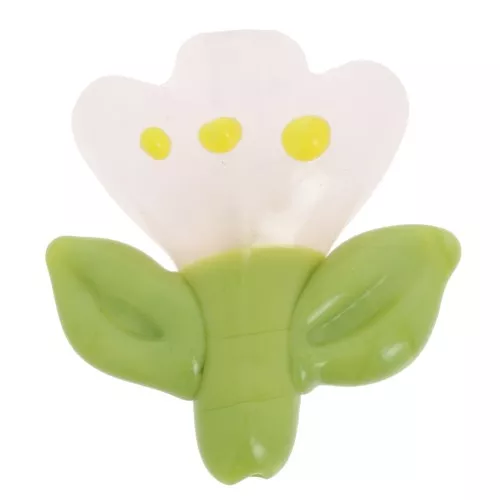 Cuenta de cristal Flor 21,5x20 mm - Rosa claro - Verde x1