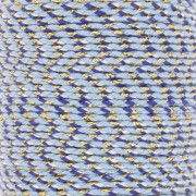 Cordón de algodón trenzado e hilo metálico 1,5 mm - Multi Azul - Blanco - Dorado x1m|raw }}
