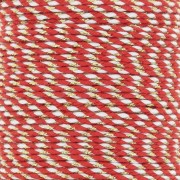 Cordón de algodón trenzado y del hilo metálico 1,5 mm - Rojo - Blanco - Dorado x1m|raw }}