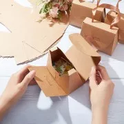 Caja para bolso DIY con cinta de joyería 10x12cm - Kraft x1