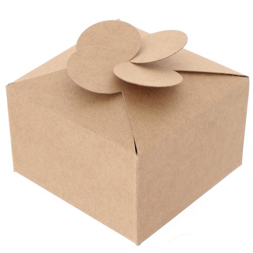 Caja regalo flor DIY - 8x8x5 cm - Kraft x1
