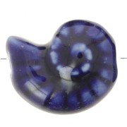Cuenta de cerámica de concha 20x16 mm - Azul oscuro x1