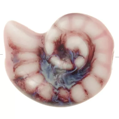 Perla de concha de cerámica 20x16 mm - Rosa claro - Violeta jaspeado x1