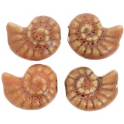 Perla de concha de cerámica 20x16 mm - Terracota - Moteado negro x1