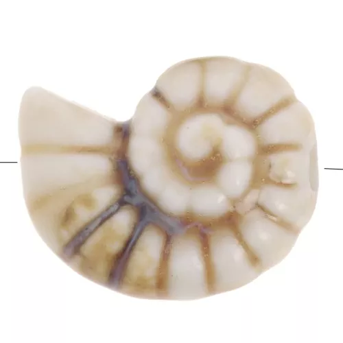 Perla de concha de cerámica 20x16 mm - Marrón claro x1