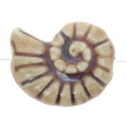 Perla de concha de cerámica 20x16 mm - Beige - Marrón jaspeado x1|raw }}