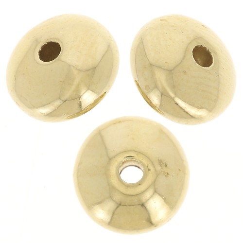 Cuentas redondas aplanadas de acrílico metalizado CCB 8x4 mm - Dorado x20