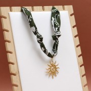 Bandana 100% algodón - Estampado cachemir - Tie and Dye - Verde oscuro - Verde - Azul x1