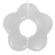 Cuentas flor de resina translúcida 14 mm - Gris claro jaspeado x4