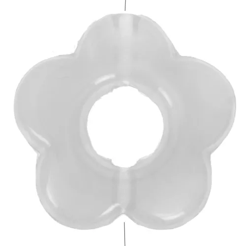 Cuentas flor de resina translúcida 14 mm - Gris claro jaspeado x4