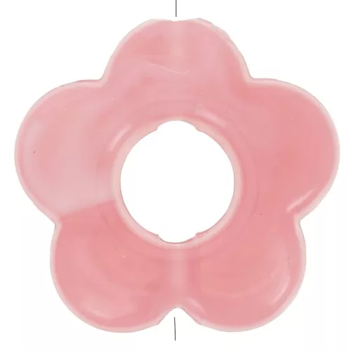 Cuentas flor de resina translúcida 14 mm - Coral rosa jaspeado x4