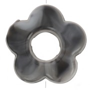 Cuentas flor de resina opaca 14 mm - Negro y blanco jaspeado x4|raw }}
