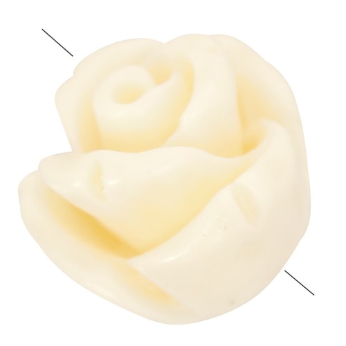 Cuentas semiperforadas flor sintética 8 mm - Crudo x4