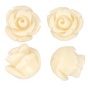 Cuentas semiperforadas flor sintética 8 mm - Crudo x4