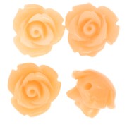 Cuentas flor sintética 10 mm - Peach Marble x4