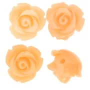 Cuentas flor sintética 10 mm - Peach Marble x4