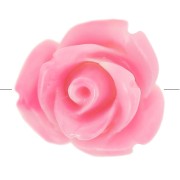 Cuentas flor sintética 10 mm - Rosa jaspeado - Crema x4