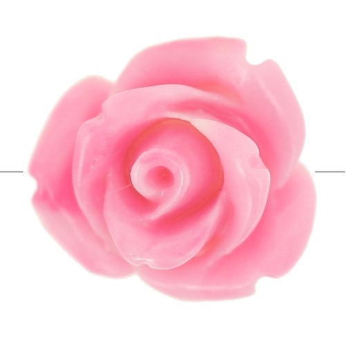 Cuentas flor sintética 10 mm - Rosa jaspeado - Crema x4