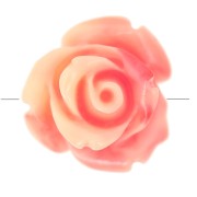 Cuentas flor sintética 10 mm - Rosa salmón jaspeado - Crema x4|raw }}