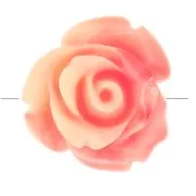 Crema - Cuentas flor sintética 10 mm - Rosa salmón jaspeado - Crema x4 Cuentas flor sintética 10 mm - Rosa salmón jaspeado - Crema x4