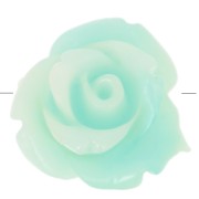 Cuentas flor sintética 10 mm - Turquesa jaspeada x4