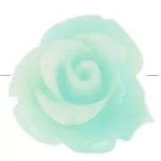 Cuentas flor sintética 10 mm - Turquesa jaspeada x4