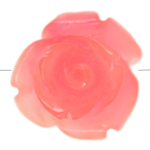 Cuentas flor sintética 10 mm - Rojo jaspeado - Nude x4