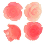 Cuentas flor sintética 10 mm - Rojo jaspeado - Nude x4