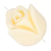 Cuentas flor de resina 10 mm - Crema x4
