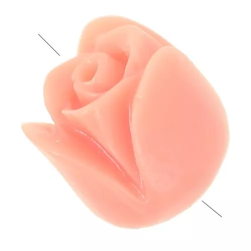 Cuentas flor de resina 10 mm - Rosa salmón x4