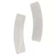 Cuentas tubulares curvadas de acrílico translúcido 19x5 mm - Gris claro jaspeado x10