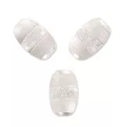 Aceituna diamantada satinada 8x5 mm Plata 925  x1