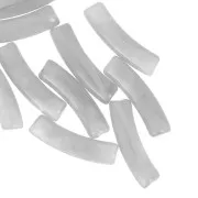 Blanco - Cuentas tubulares curvadas de acrílico translúcido 19x5 mm - Gris mármol x10 Cuentas tubulares curvadas de acrílico translúcido 19x5 mm - Gris mármol x10