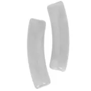 Cuentas tubulares curvadas de acrílico translúcido 19x5 mm - Gris mármol x10