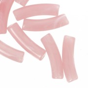 Cuentas tubo curvadas 19x5 mm en acrílico translúcido - Rosa claro jaspeado x10