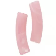 Cuentas tubo curvadas 19x5 mm en acrílico translúcido - Rosa claro jaspeado x10