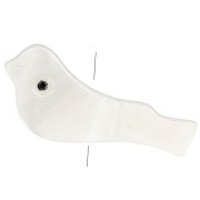 Cuenta de pájaro de nácar 7x16 mm - Natural x1