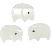 Cuenta de nácar elefante 9x11 mm - Natural x1