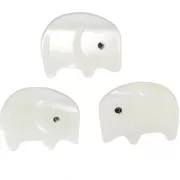 Cuenta de nácar elefante 9x11 mm - Natural x1