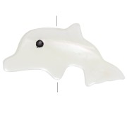 Cuenta delfín de nácar 8x16,5 mm - Natural x1