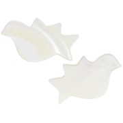 Cuenta pájaro 12,5x22 mm en nácar - Natural x1